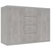 Betonszürke szerelt fa tálalószekrény 88 x 30 x 65 cm
