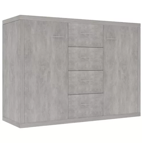 Betonszürke szerelt fa tálalószekrény 88 x 30 x 65 cm
