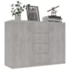 Betonszürke szerelt fa tálalószekrény 88 x 30 x 65 cm