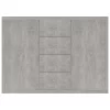 Betonszürke szerelt fa tálalószekrény 88 x 30 x 65 cm