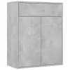 Betonszürke szerelt fa tálalószekrény 60 x 30 x 75 cm