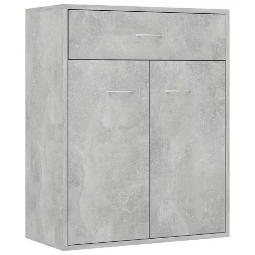 Betonszürke szerelt fa tálalószekrény 60 x 30 x 75 cm