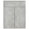Betonszürke szerelt fa tálalószekrény 60 x 30 x 75 cm