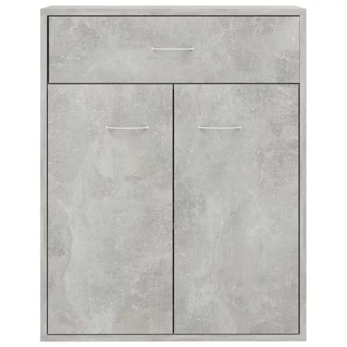 Betonszürke szerelt fa tálalószekrény 60 x 30 x 75 cm