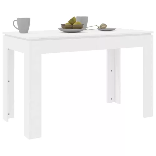 Fehér szerelt fa étkezőasztal 120 x 60 x 76 cm