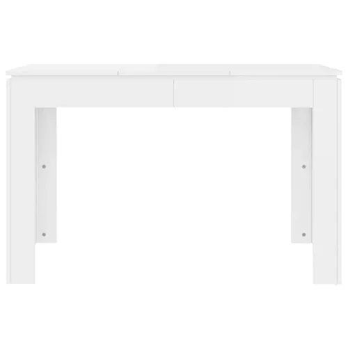 Magasfényű fehér szerelt fa étkezőasztal 120 x 60 x 76 cm