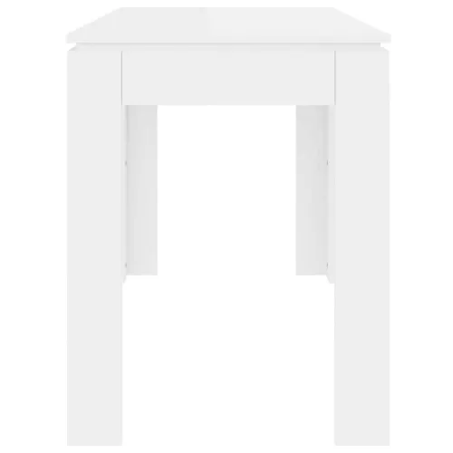 Magasfényű fehér szerelt fa étkezőasztal 120 x 60 x 76 cm