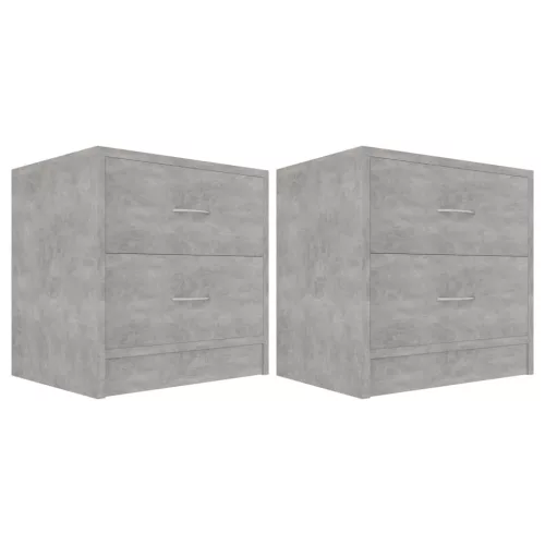 2 db betonszürke szerelt fa éjjeliszekrény 40 x 30 x 40 cm