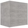 2 db betonszürke szerelt fa éjjeliszekrény 40 x 30 x 40 cm