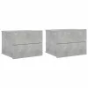 2 db betonszürke szerelt fa éjjeliszekrény 40 x 30 x 30 cm
