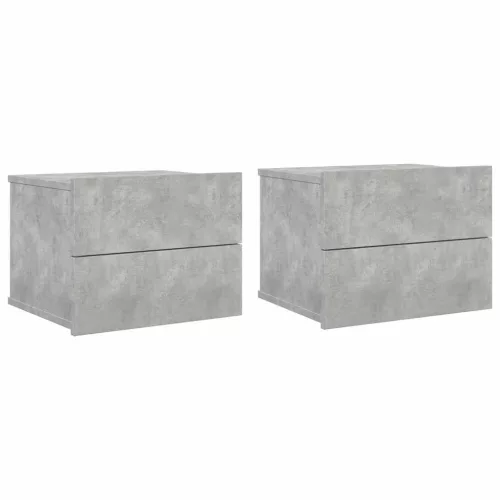 2 db betonszürke szerelt fa éjjeliszekrény 40 x 30 x 30 cm