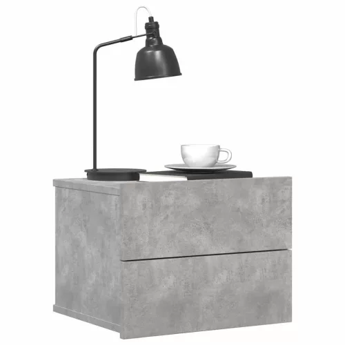 2 db betonszürke szerelt fa éjjeliszekrény 40 x 30 x 30 cm