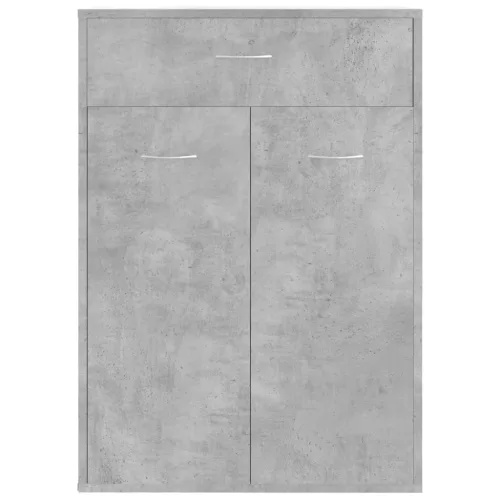 Betonszürke szerelt fa cipősszekrény 60 x 35 x 84 cm
