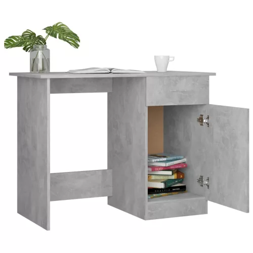 Betonszürke szerelt fa íróasztal 100 x 50 x 76 cm