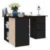 Fekete szerelt fa sarok íróasztal 145 x 100 x 76 cm