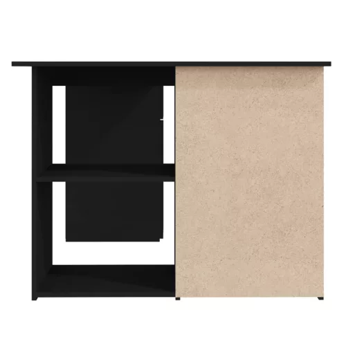 Fekete szerelt fa sarok íróasztal 145 x 100 x 76 cm