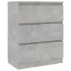 Betonszürke szerelt fa tálalószekrény 60 x 35 x 76 cm