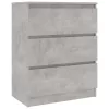Betonszürke szerelt fa tálalószekrény 60 x 35 x 76 cm