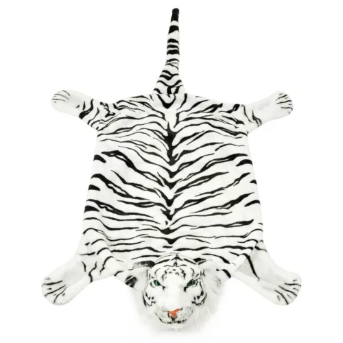 Fehér plüss tigris szőnyeg 144 cm