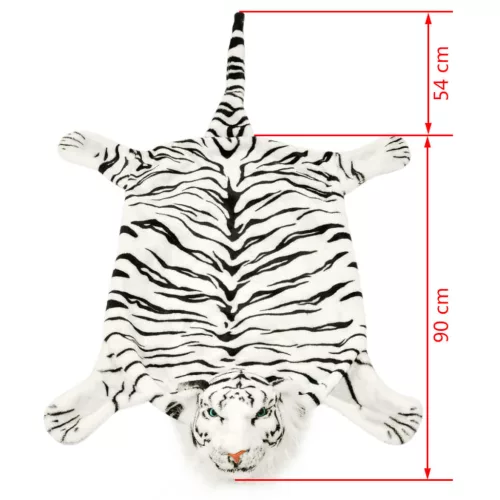 Fehér plüss tigris szőnyeg 144 cm