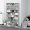 Betonszürke szerelt fa CD-szekrény 102 x 16 x 177,5 cm
