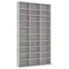 Betonszürke szerelt fa CD-szekrény 102 x 16 x 177,5 cm