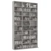 Betonszürke szerelt fa CD-szekrény 102 x 16 x 177,5 cm