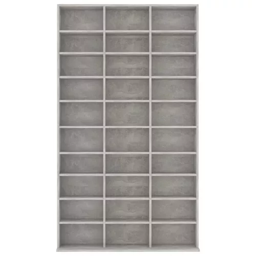 Betonszürke szerelt fa CD-szekrény 102 x 16 x 177,5 cm