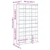 Betonszürke szerelt fa CD-szekrény 102 x 16 x 177,5 cm