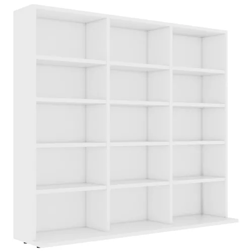 Fehér szerelt fa CD-tartó szekrény 100 x 23 x 89,5 cm