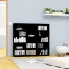 Fekete szerelt fa CD-tartó szekrény 100 x 23 x 89,5 cm