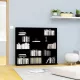Fekete szerelt fa CD-tartó szekrény 100 x 23 x 89,5 cm