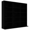 Fekete szerelt fa CD-tartó szekrény 100 x 23 x 89,5 cm