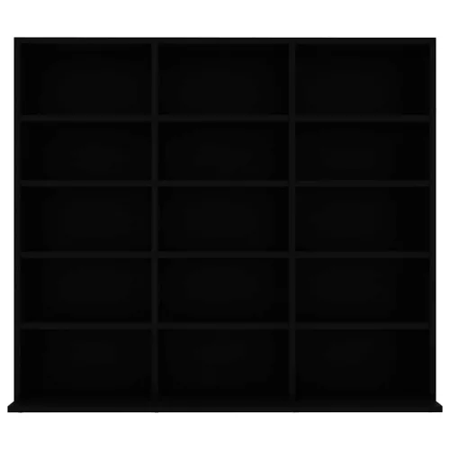 Fekete szerelt fa CD-tartó szekrény 100 x 23 x 89,5 cm