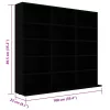 Fekete szerelt fa CD-tartó szekrény 100 x 23 x 89,5 cm