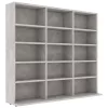 Betonszürke forgácslap CD-tartó szekrény 100 x 23 x 89,5 cm
