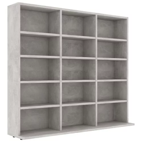 Betonszürke forgácslap CD-tartó szekrény 100 x 23 x 89,5 cm