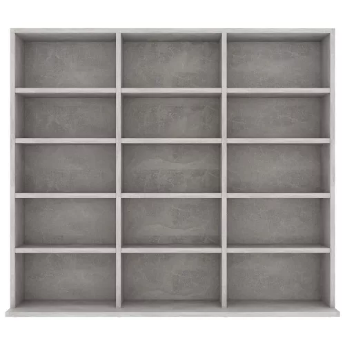Betonszürke forgácslap CD-tartó szekrény 100 x 23 x 89,5 cm