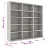 Betonszürke forgácslap CD-tartó szekrény 100 x 23 x 89,5 cm