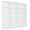 Magasfényű fehér forgácslap CD-tartó szekrény 100x23x89,5 cm