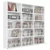 Magasfényű fehér forgácslap CD-tartó szekrény 100x23x89,5 cm