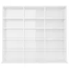 Magasfényű fehér forgácslap CD-tartó szekrény 100x23x89,5 cm