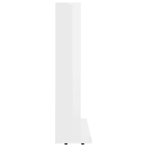 Magasfényű fehér forgácslap CD-tartó szekrény 100x23x89,5 cm