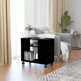 Fekete szerelt fa kisasztal 70 x 35 x 55 cm