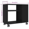 Fekete szerelt fa kisasztal 70 x 35 x 55 cm