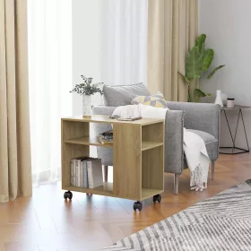Sonoma tölgy színű szerelt fa kisasztal 70 x 35 x 55 cm