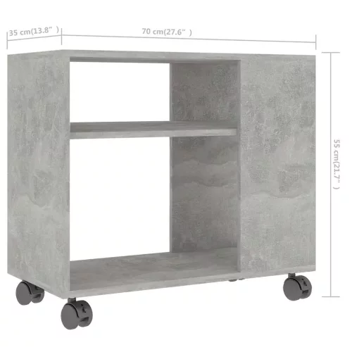 Betonszürke szerelt fa kisasztal 70 x 35 x 55 cm