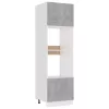 Betonszürke szerelt fa mikrohullámú sütő szekrény 60x57x207 cm