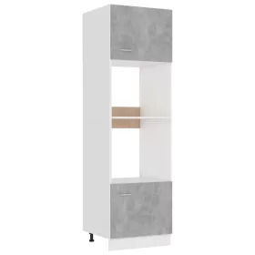   Betonszürke szerelt fa mikrohullámú sütő szekrény 60x57x207 cm