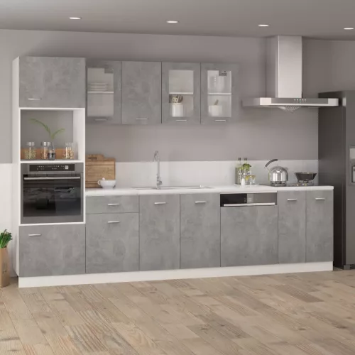 “Lyon” betonszürke szerelt fa mosogatógép-panel